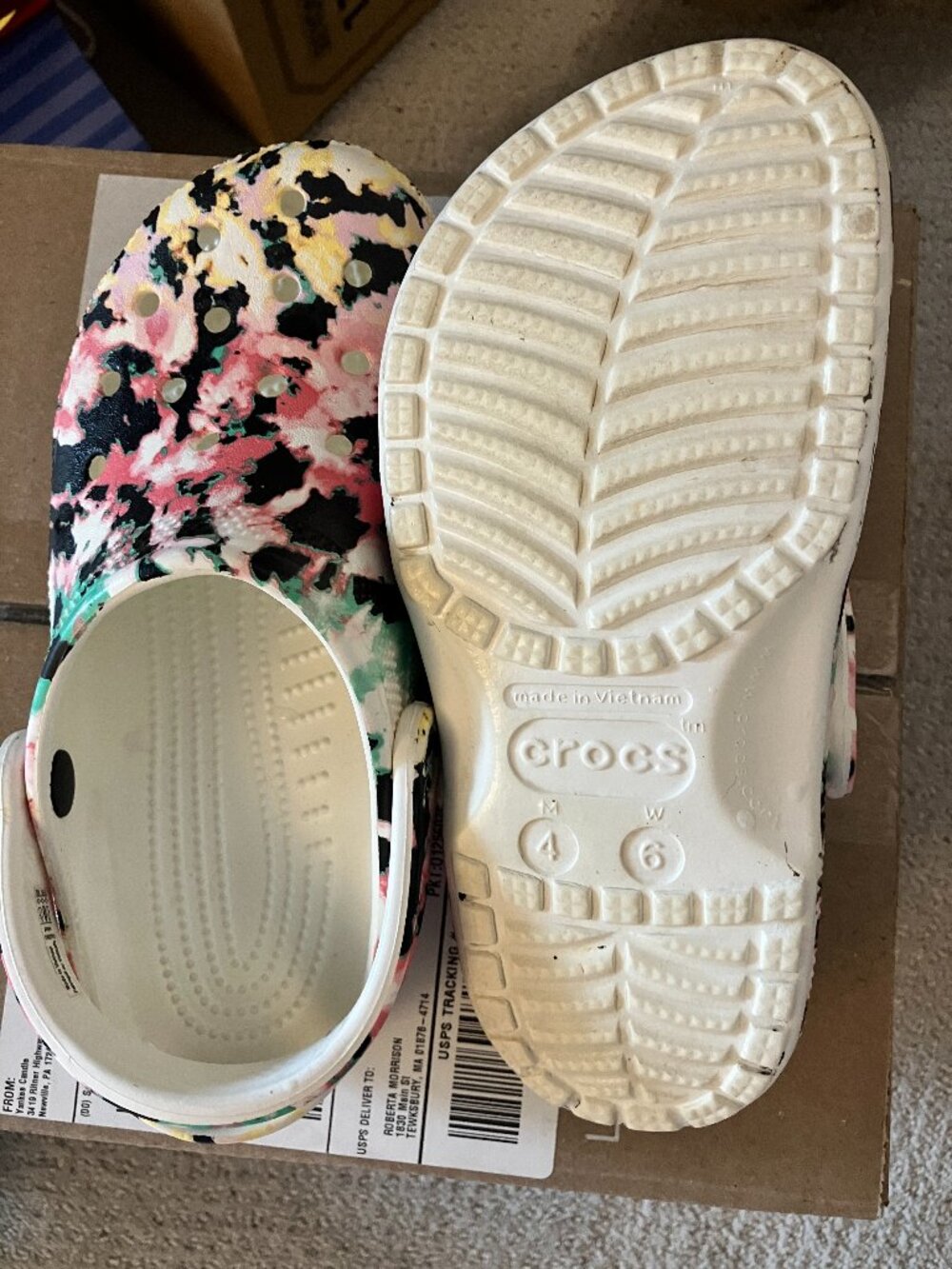 Multiple color crocs size 4 mens, 6 womens, barely worn